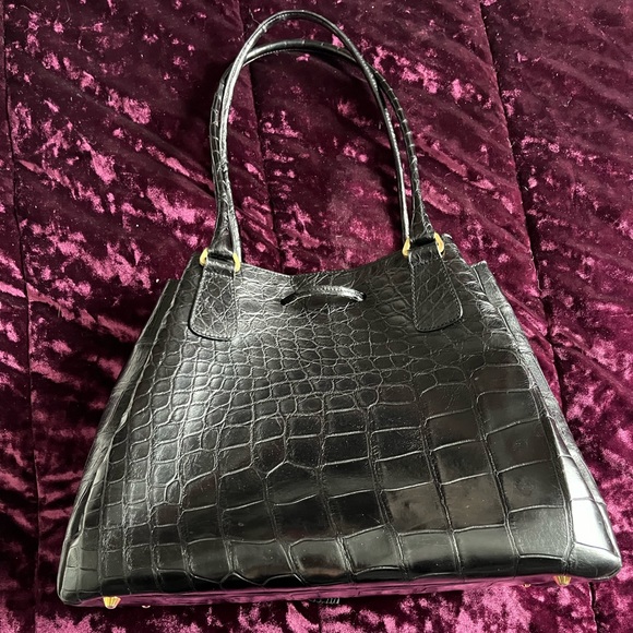 Suarez Genuine Alligator Black Bag - Picture 7 of 10